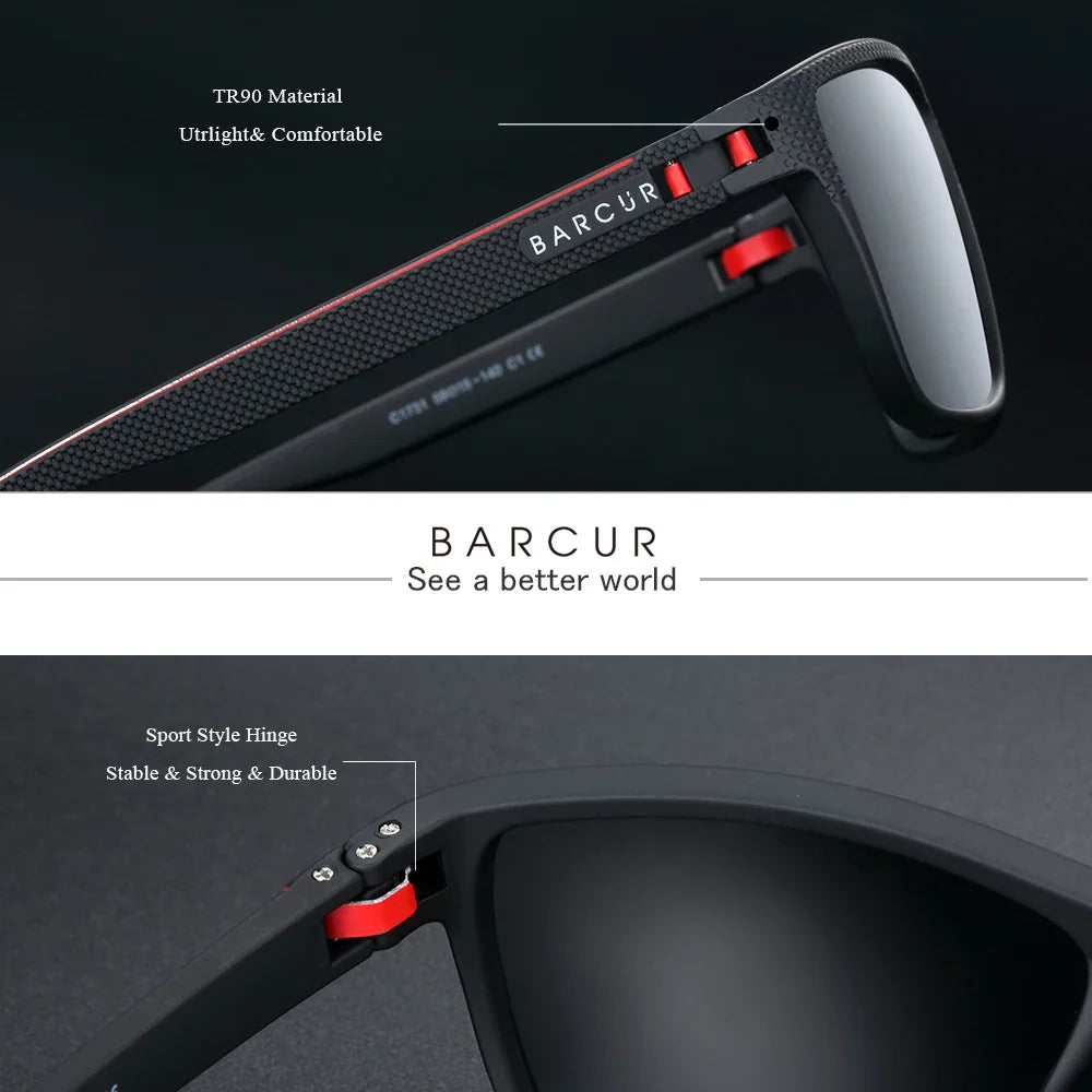 BARCUR Polarized Sunglasses – TR90 Frame, UV400 Men's