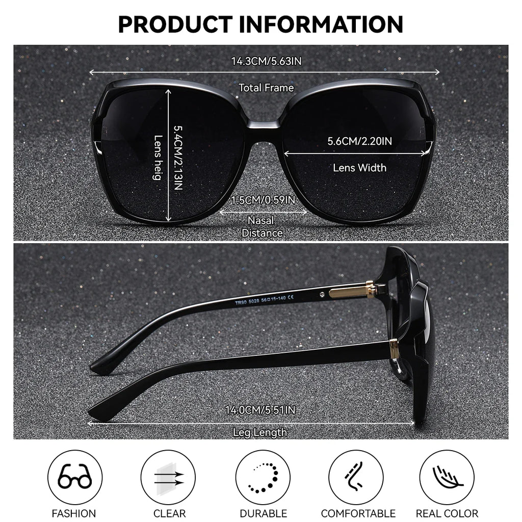 Stevvex BARCUR gradient butterfly frame polarized UV400 sunglasses with tinted lenses and stylish design.