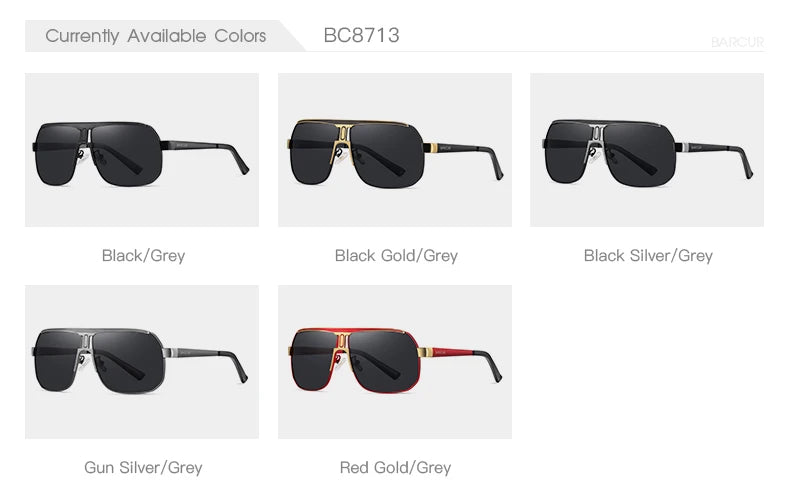 BARCUR Polarized Oval Sunglasses – UV400 Men's