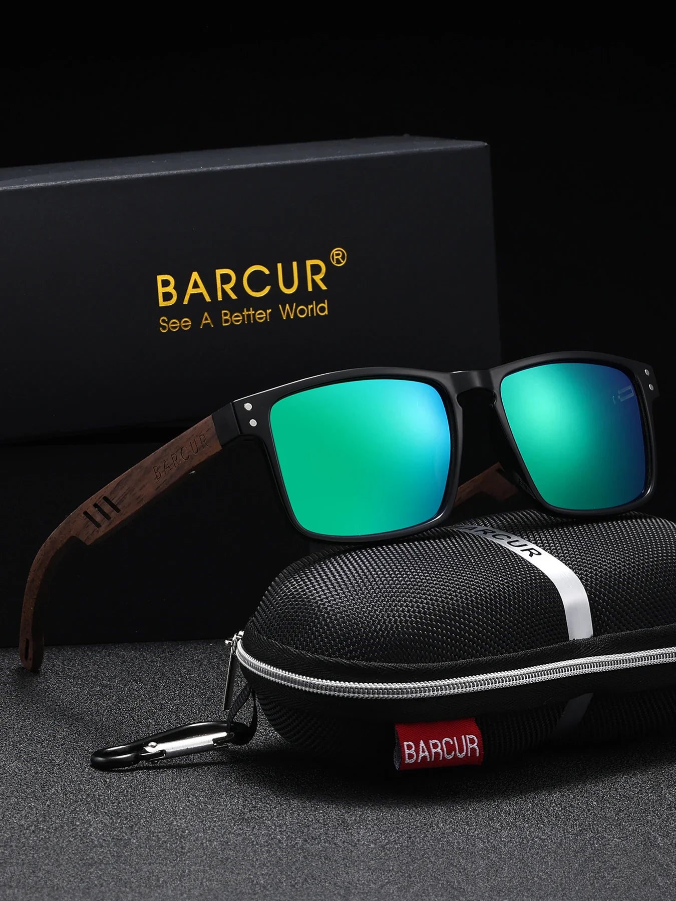 BARCUR Polarized Wooden Sunglasses – UV400 Unisex