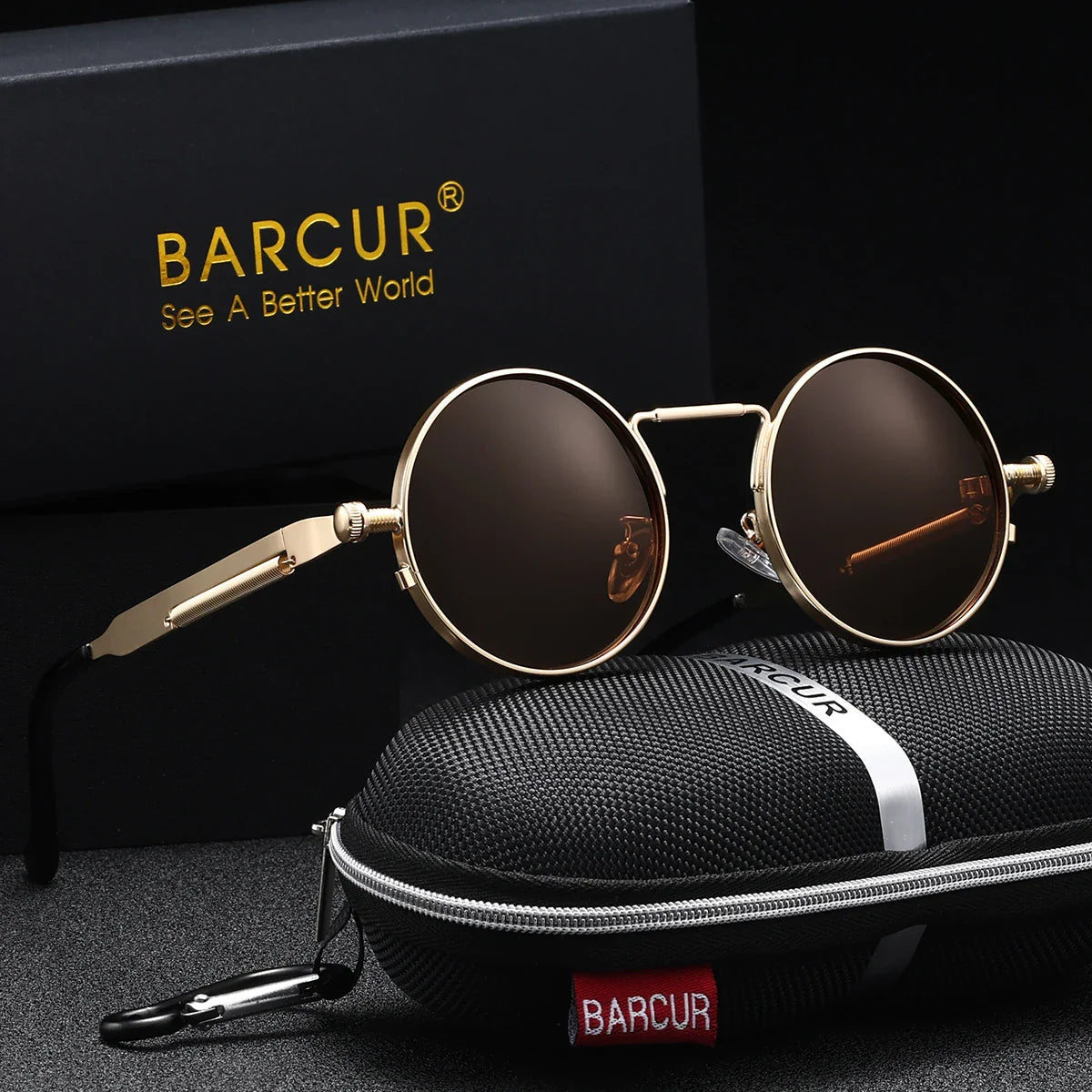Men's Steampunk Round Sunglasses – Polarized UV400 Retro Style