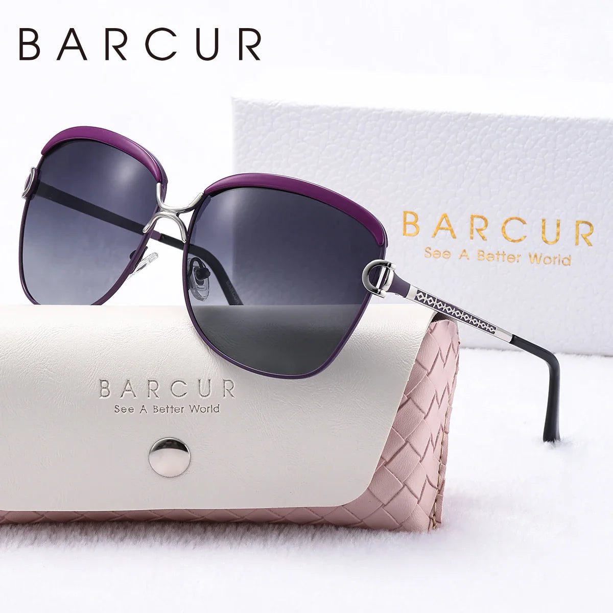 BARCUR Fashion Polarized Metal Frame UV400 Sunglasses