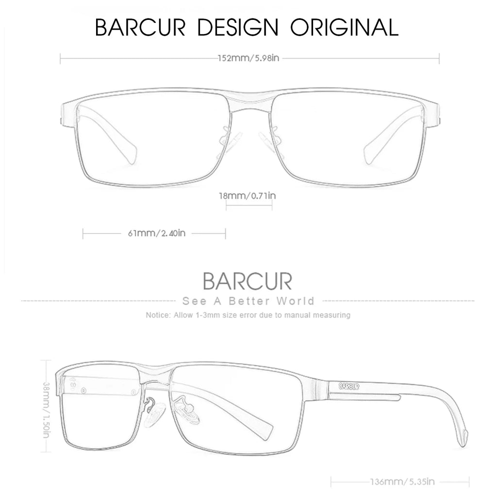 BARCUR Polarized Business Sunglasses – UV400 Men's