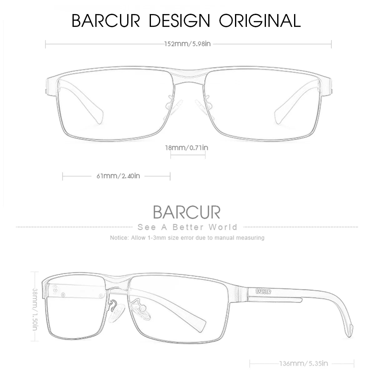 BARCUR Polarized Business Sunglasses – UV400 Men's