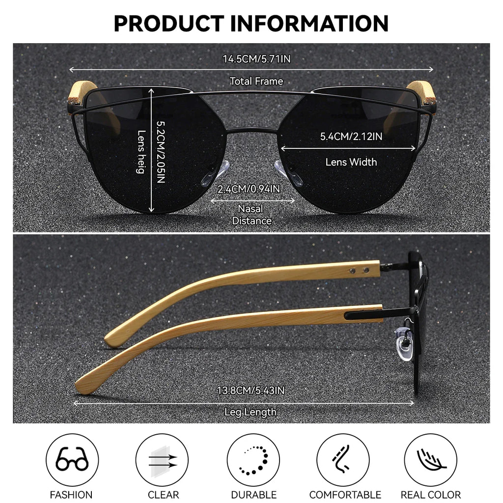 BARCUR Luxury UV400 Women's Polarized Cat Eye Sunglasses