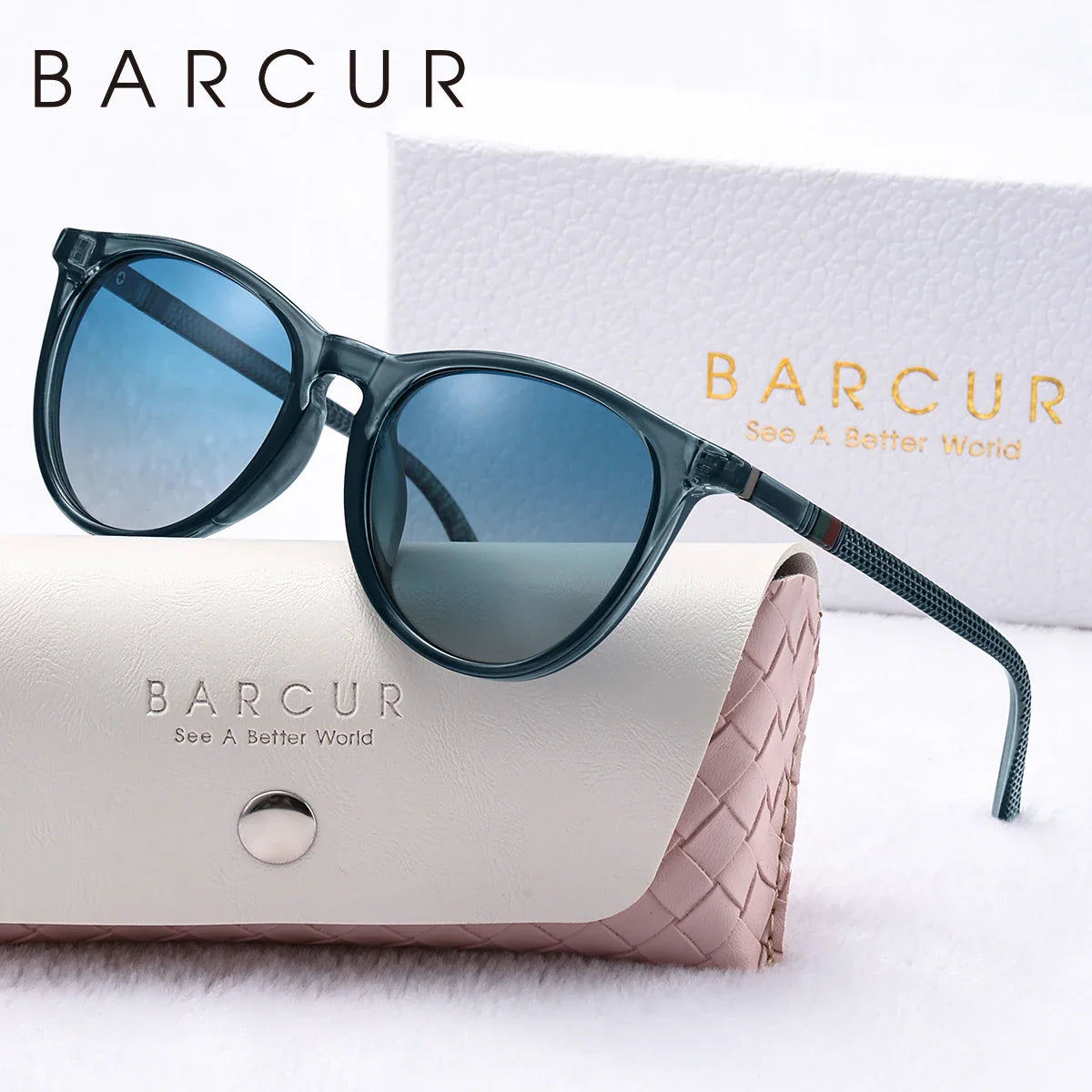 Stevvex BARCUR round polarized UV400 mirror sunglasses for women with reflective lenses and stylish frame.