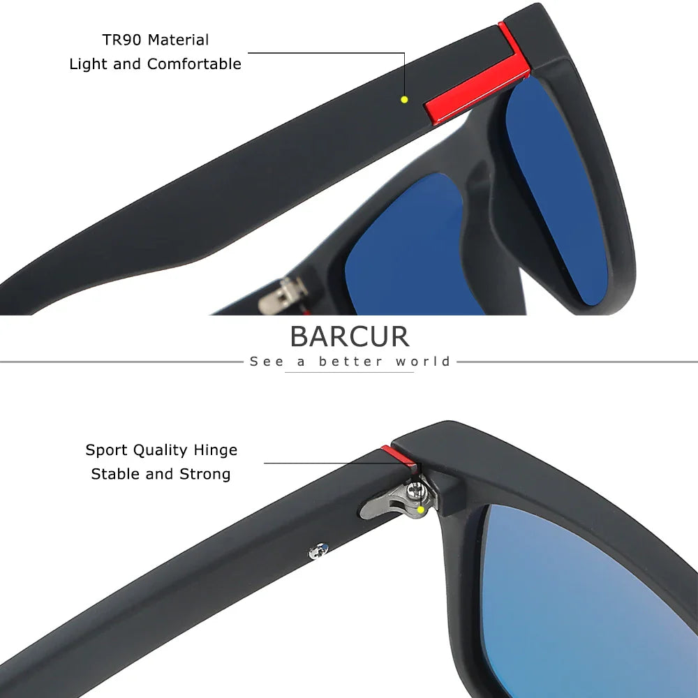 Men's Polarized Square Sunglasses – UV400 Anti-Glare Driving
