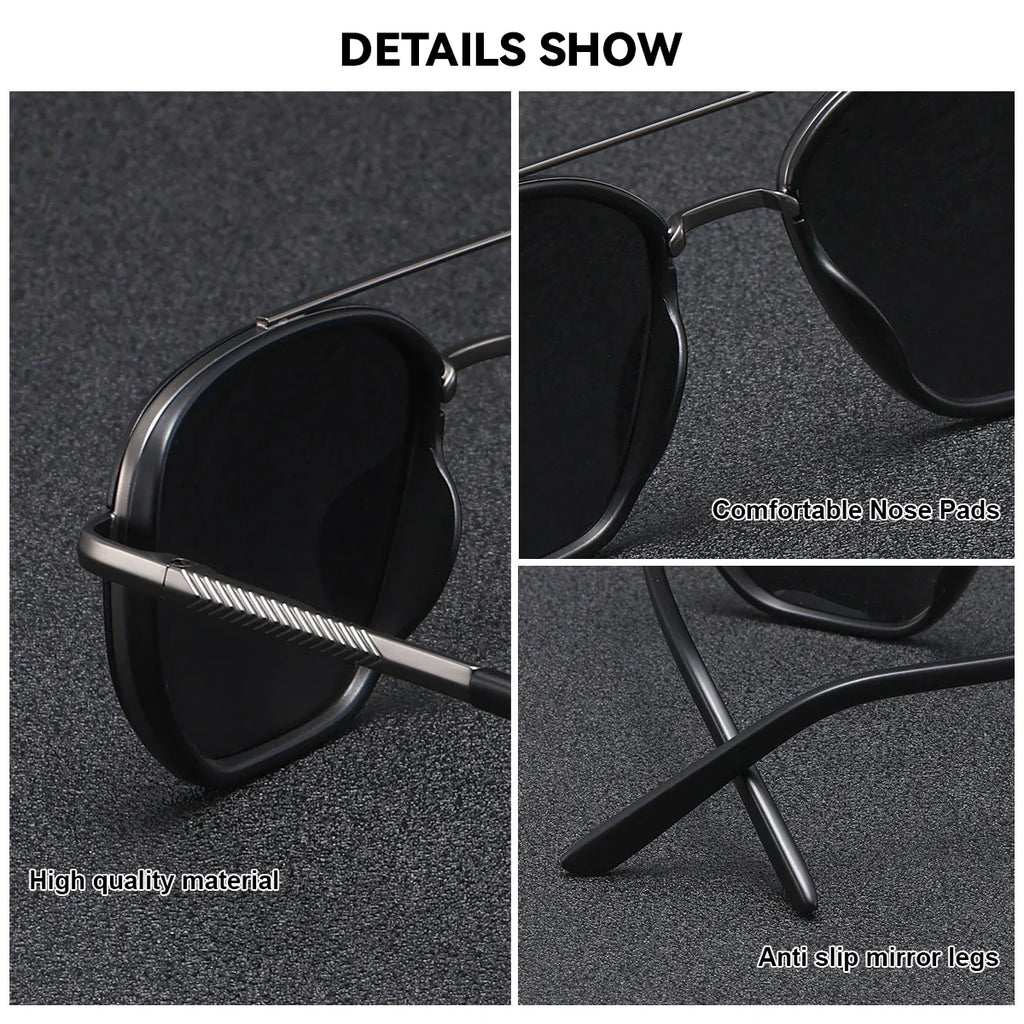 BARCUR Polarized Polygon Sunglasses – UV400 Men's