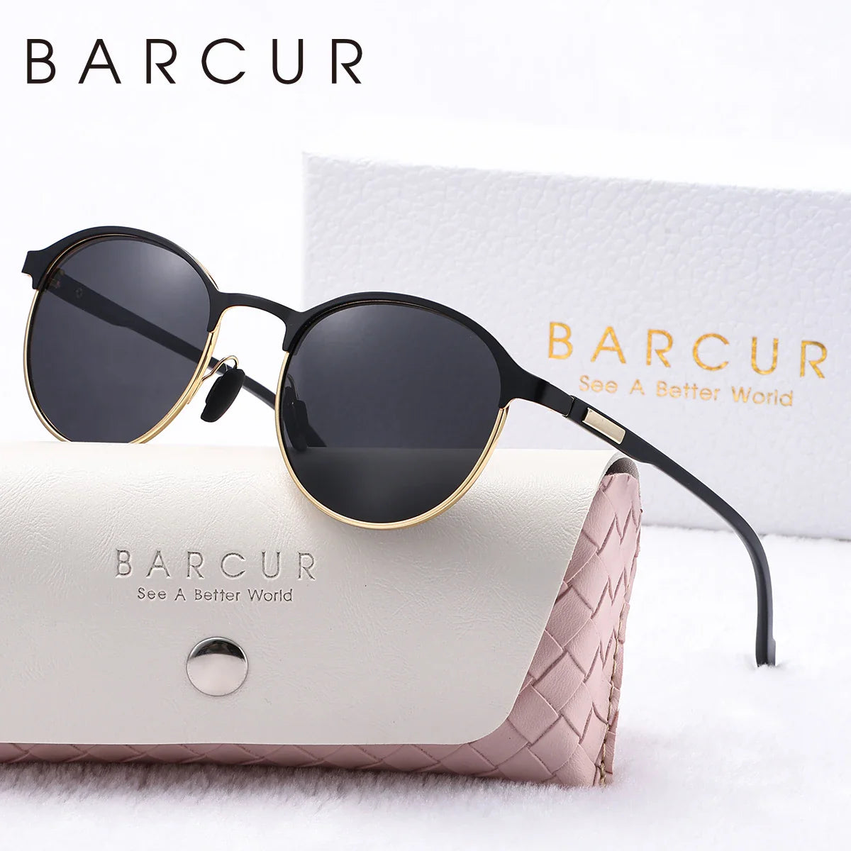 BARCUR Retro Polarized UV400 Fashionable Women's Sunglasses