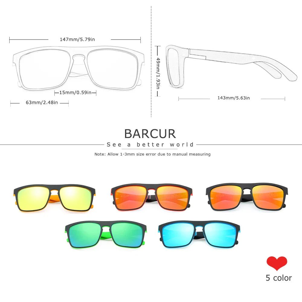 Men's Polarized Square Sunglasses – UV400 Anti-Glare Driving