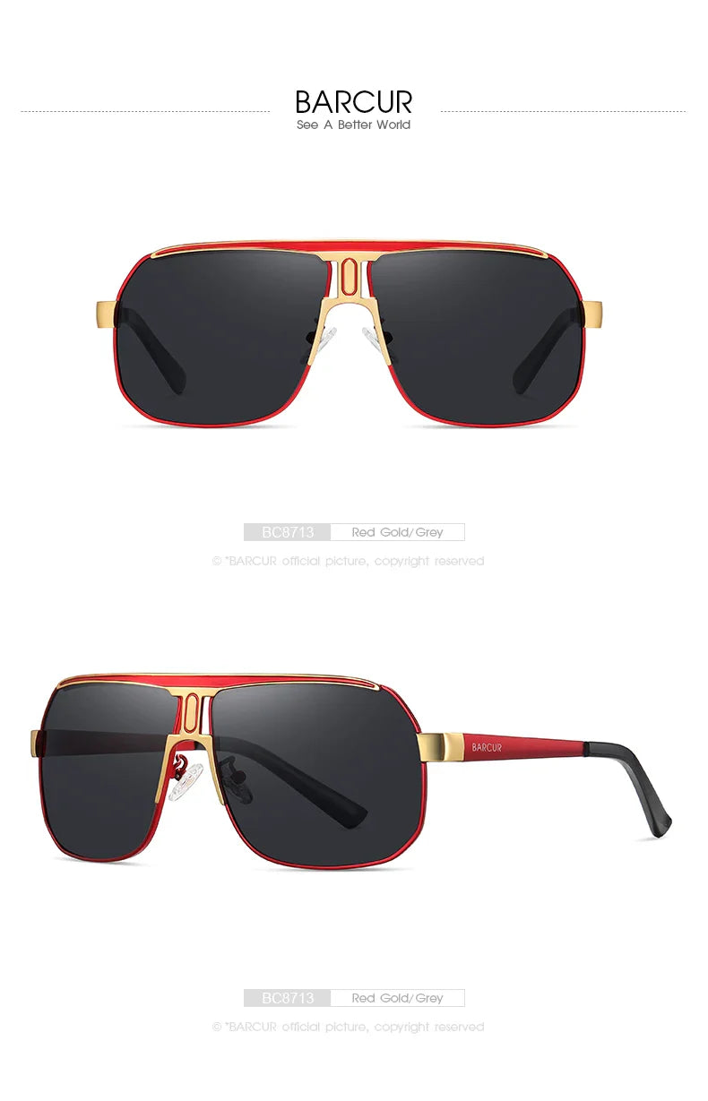 Stevvex BARCUR polarized UV400 gradient sunglasses with dark tinted lenses and sleek frame, designed for stylish sun protection.