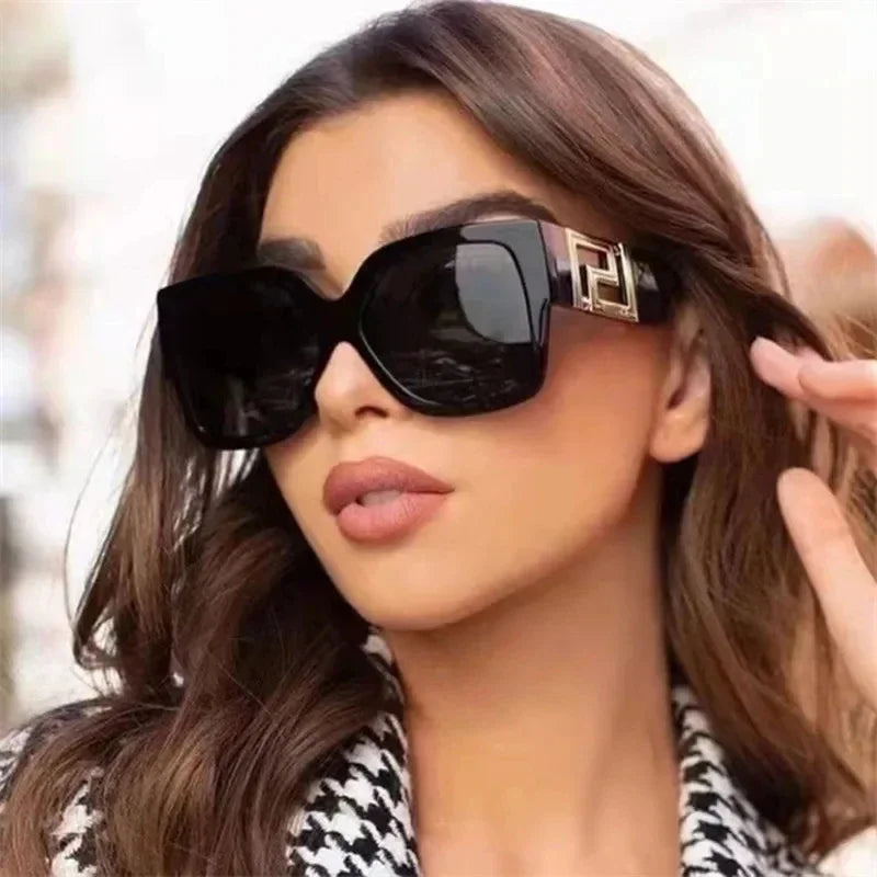 Oversized Vintage Round Sunglasses for Women — UV400