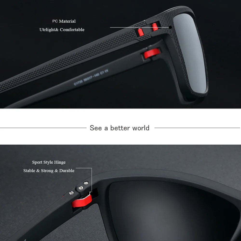 BARCUR Polarized Rectangle Sunglasses – UV400 Men's