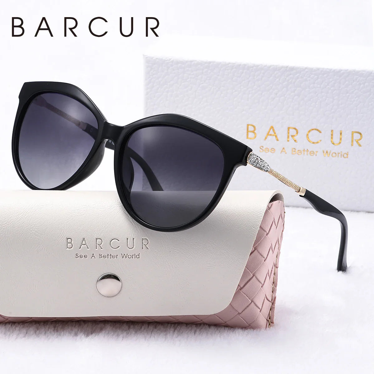 Women's Polarized Cat Eye Sunglasses – UV400 Retro Round Frame