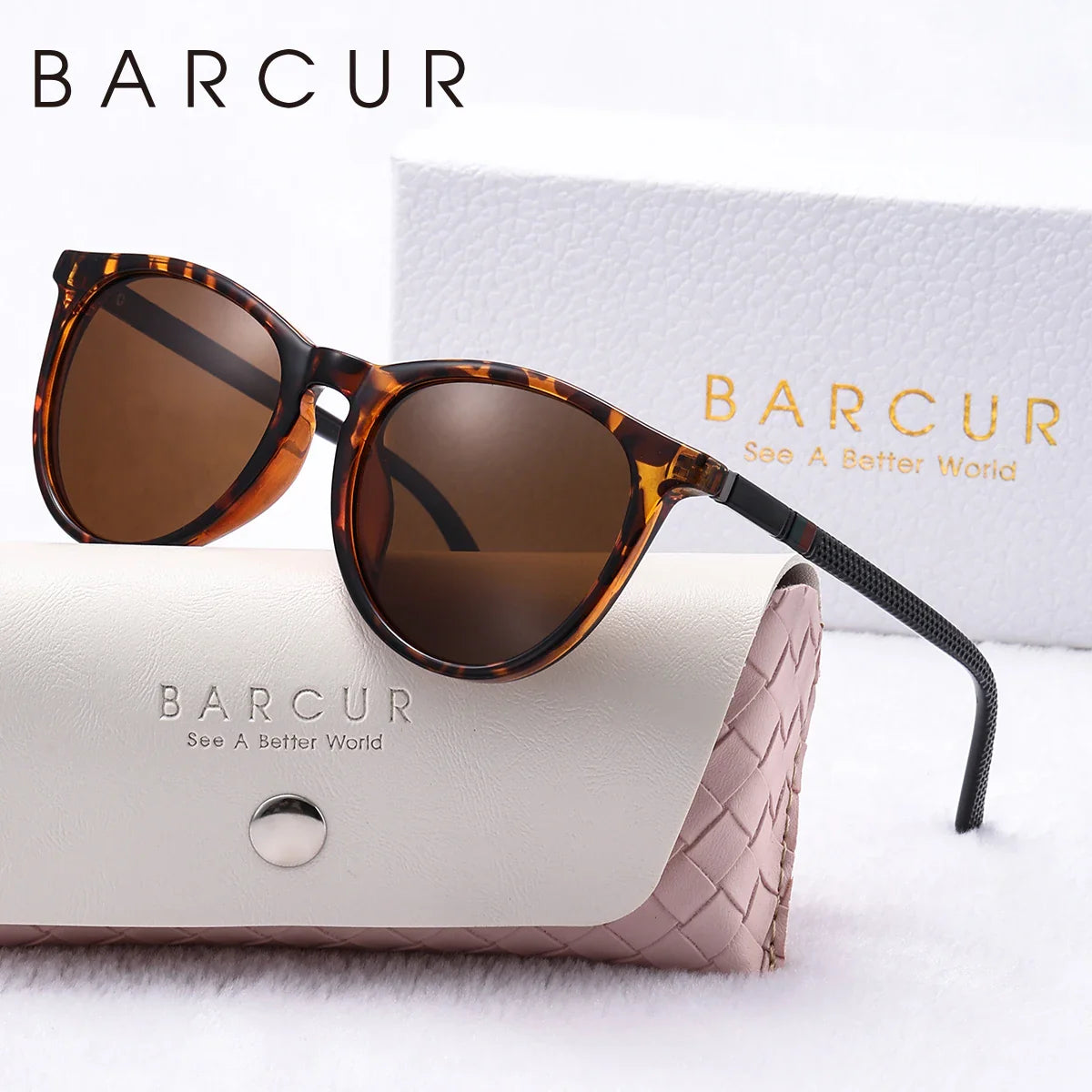 Stevvex BARCUR fashion round polarized UV400 mirror sunglasses for women with reflective lenses and stylish frame.