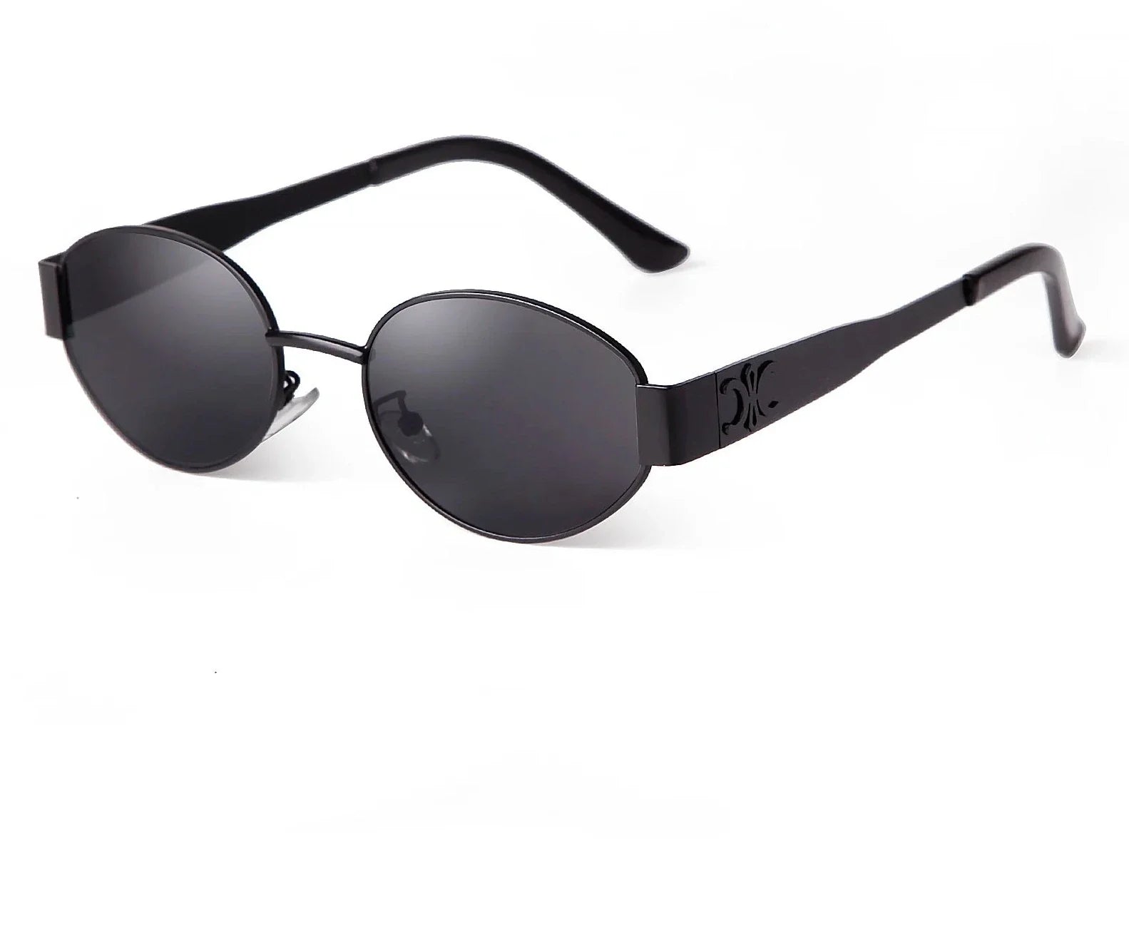 Retro Metal Frame Oval Sunglasses for Women — UV400
