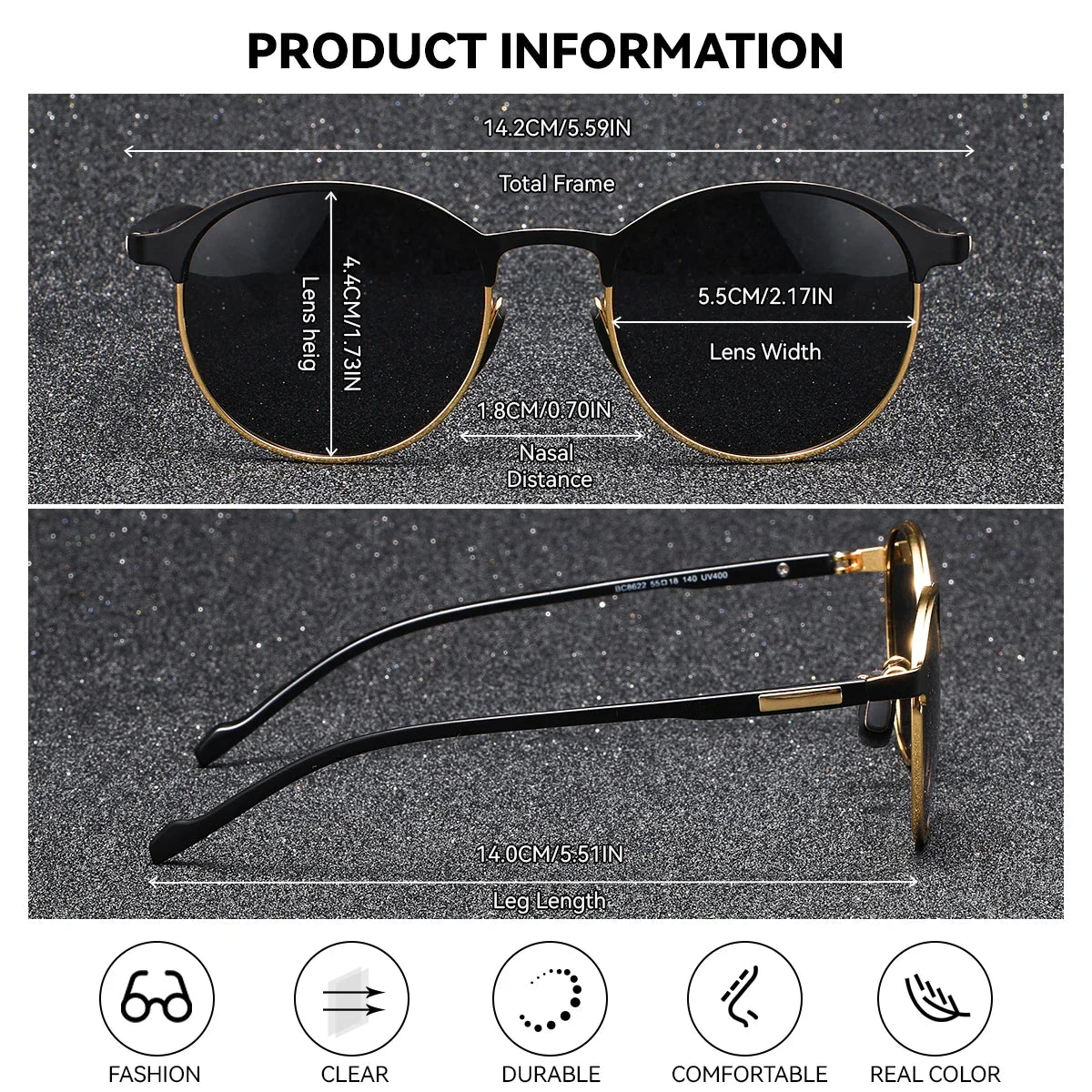 BARCUR Retro Polarized UV400 Fashionable Women's Sunglasses