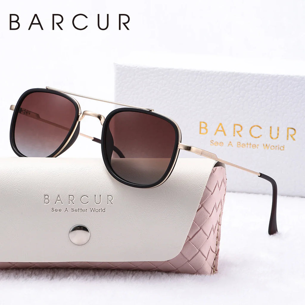 BARCUR Cool Oval Double Beam Polarized TAC Sunglasses