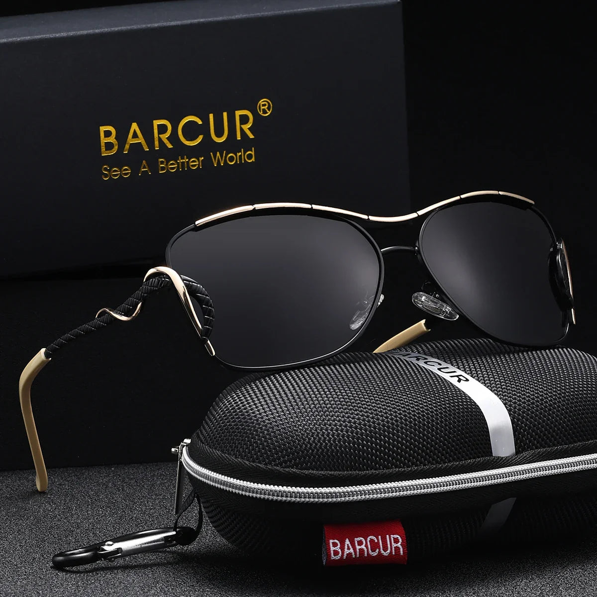 BARCUR Vintage Polarized Round Fashionable Women's Sunglasses