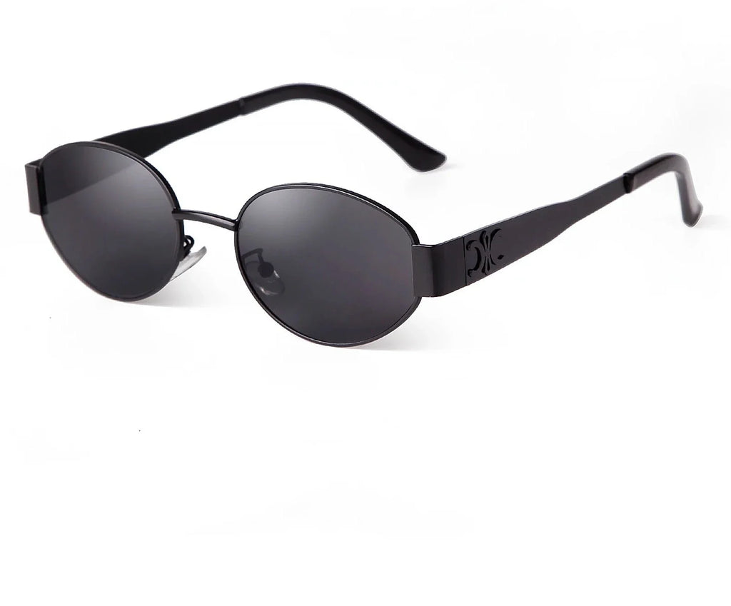 Retro Metal Frame Oval Sunglasses for Women — UV400