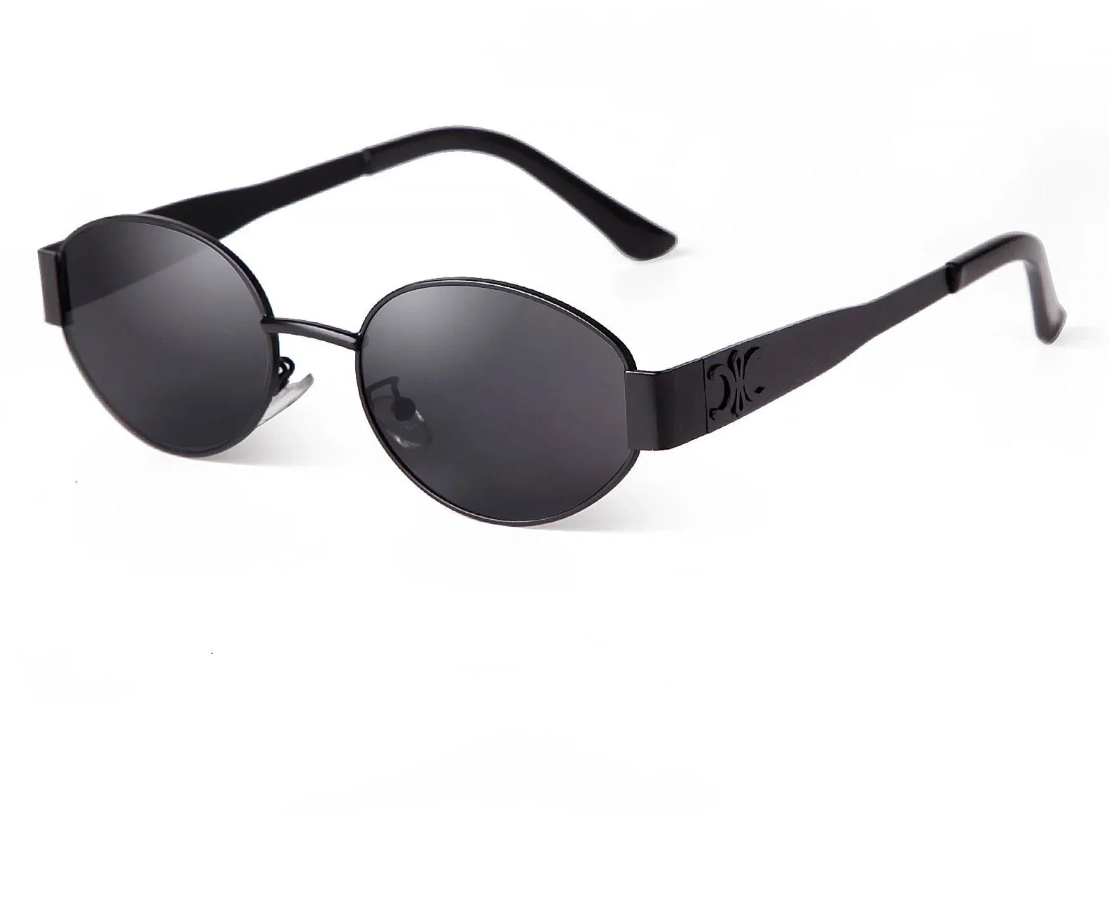 Retro Metal Frame Oval Sunglasses for Women — UV400
