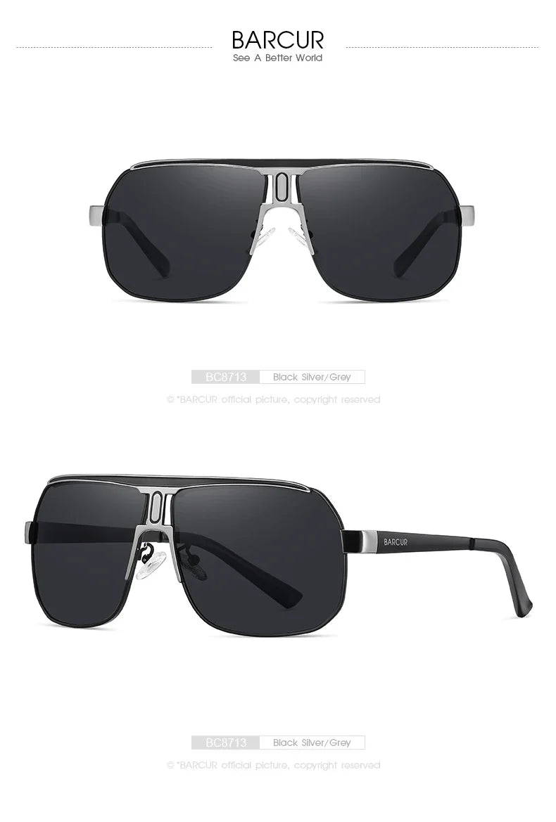 BARCUR Polarized Oval Sunglasses – UV400 Men's