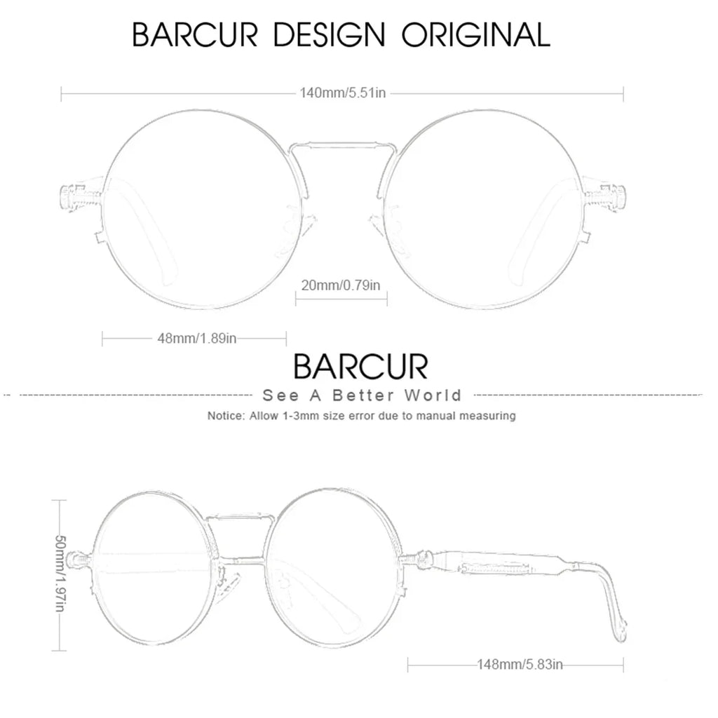 Men's Steampunk Round Sunglasses – Polarized UV400 Retro Style