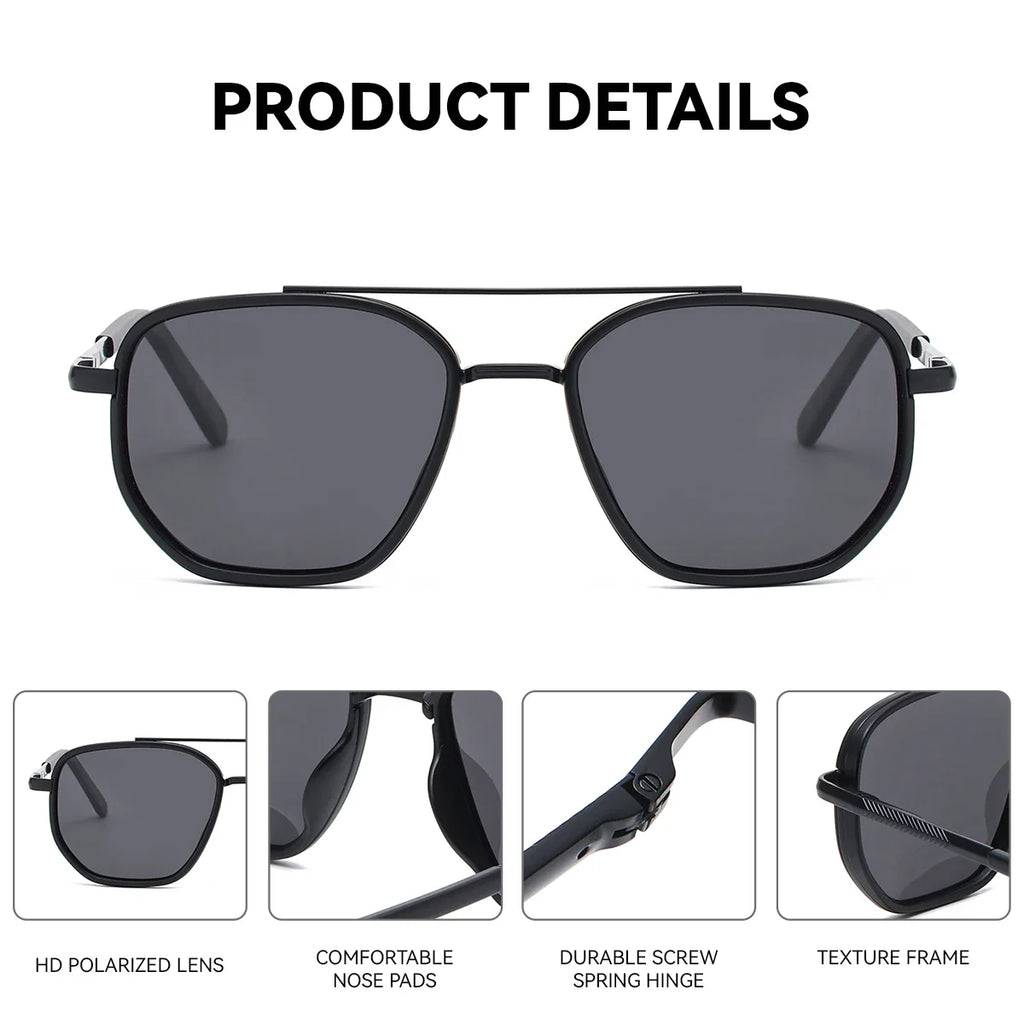 Stevvex BARCUR trendy polarized UV400 TAC sunglasses with sleek frame and tinted lenses, designed for fashionable sun protection.