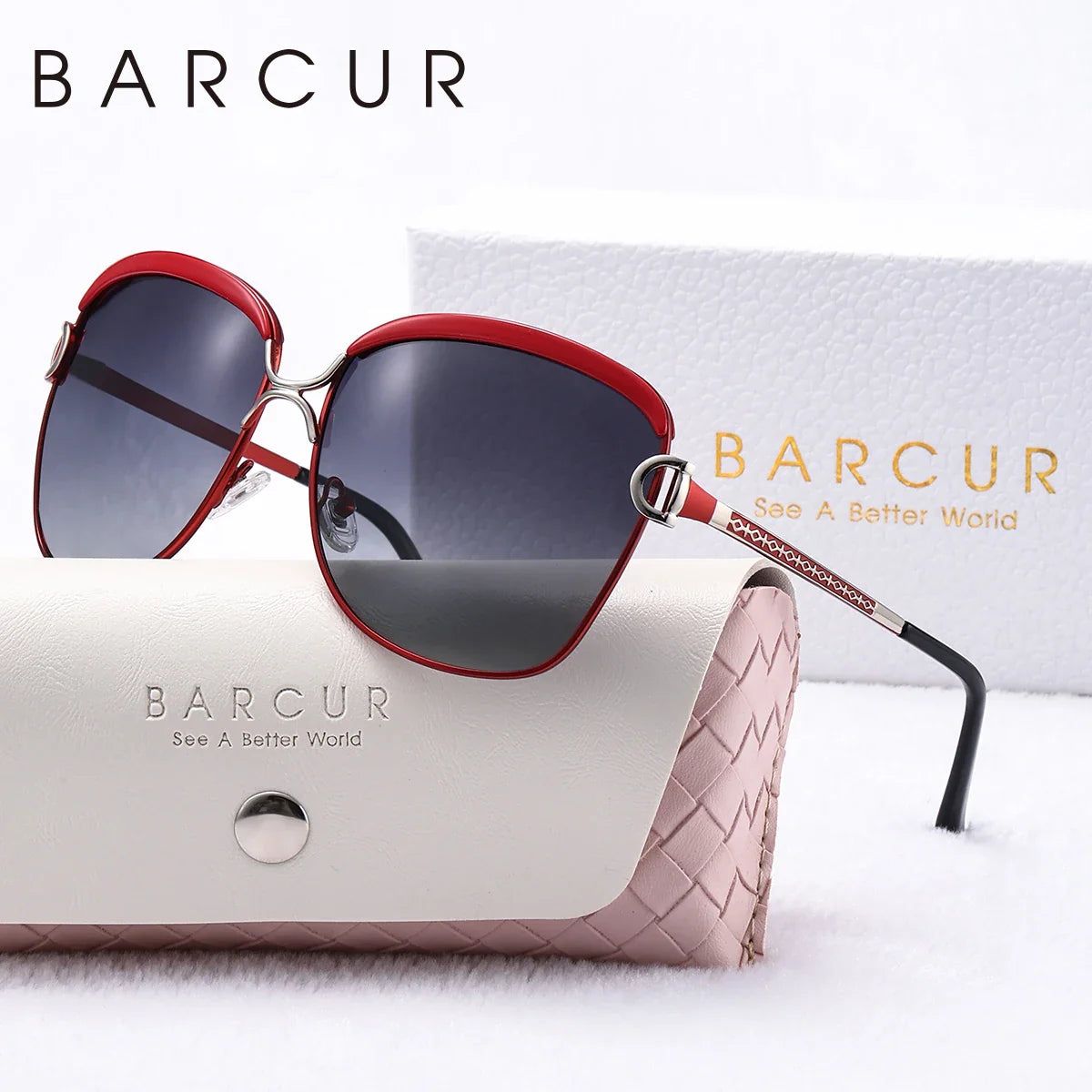 BARCUR Fashion Polarized Metal Frame UV400 Sunglasses