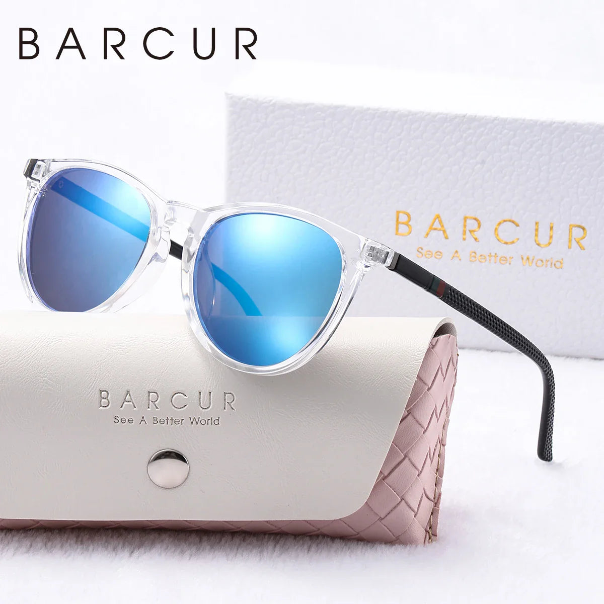 Stevvex BARCUR round polarized UV400 mirror sunglasses for women with reflective lenses and stylish frame design
