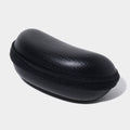 Black Madeline Love sunglasses case for eyewear accessories, padded and zippered for protection and convenient storage.