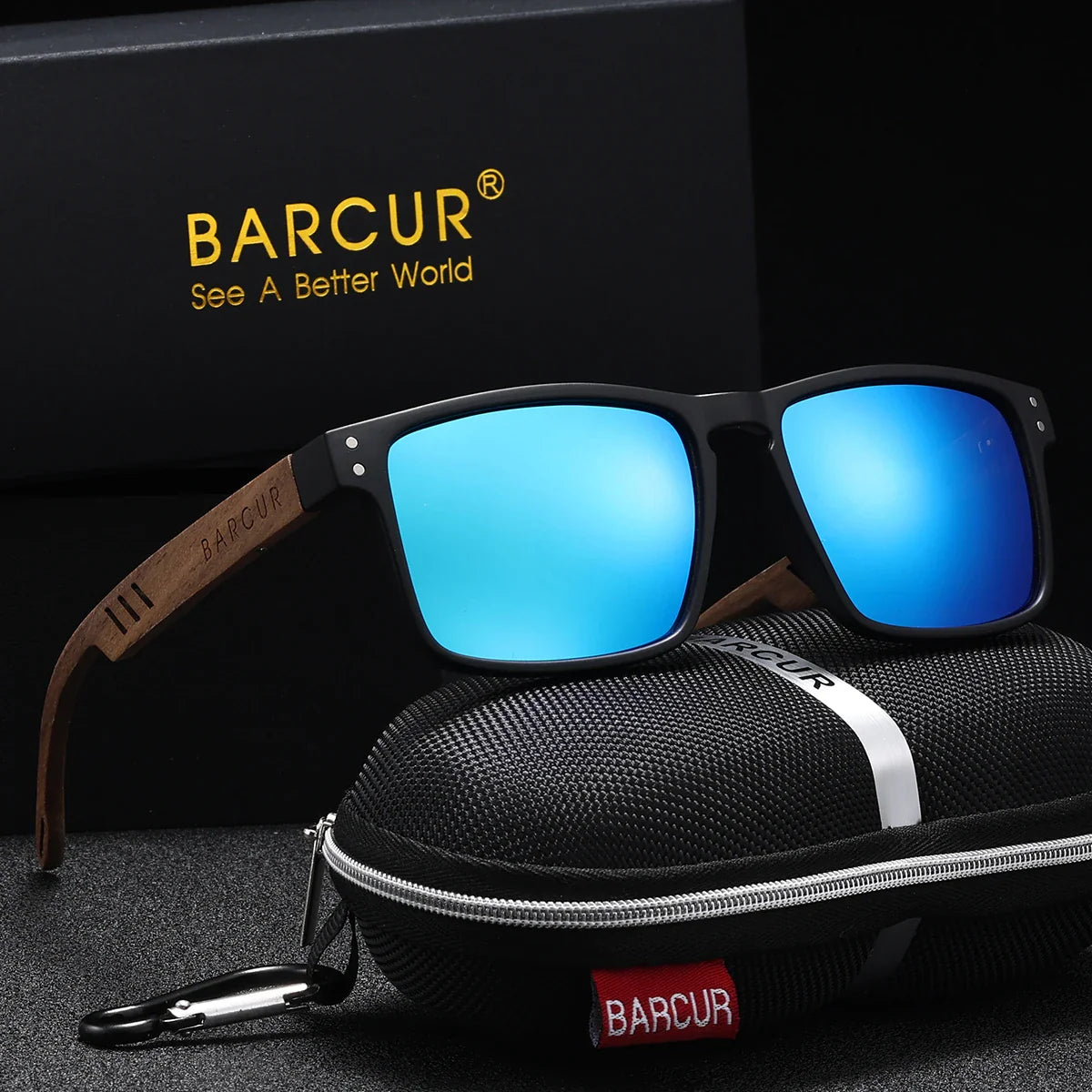 BARCUR Polarized Wooden Sunglasses – UV400 Unisex