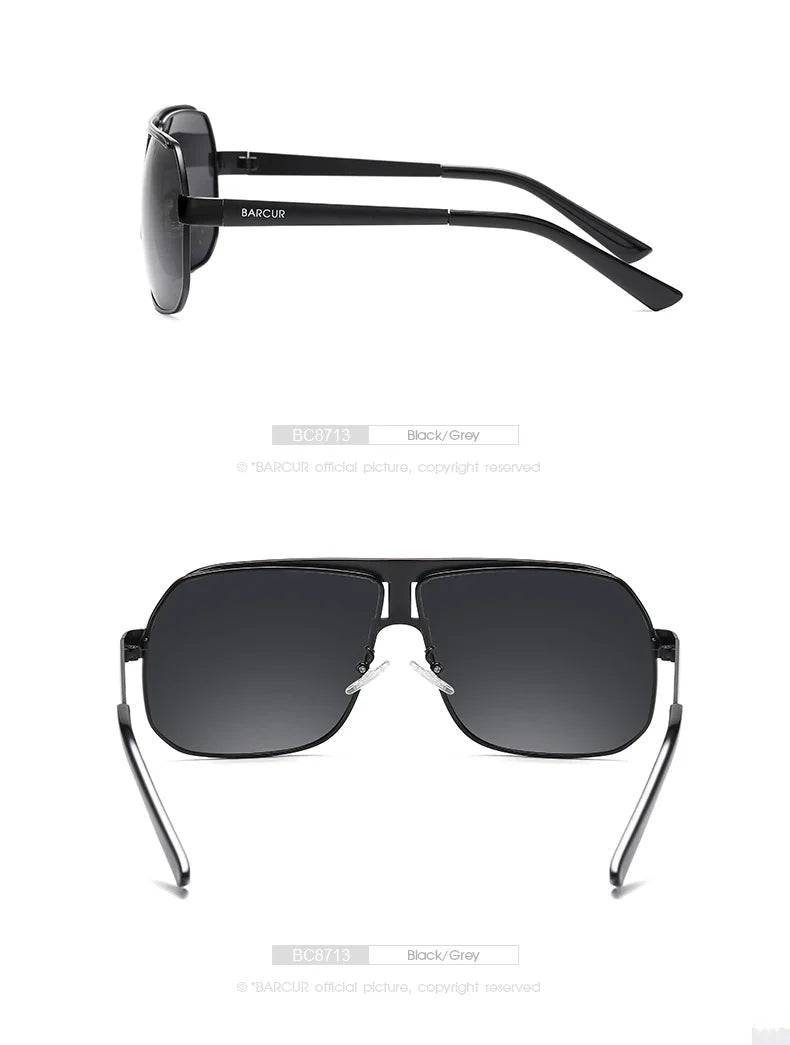 BARCUR Polarized Oval Sunglasses – UV400 Men's