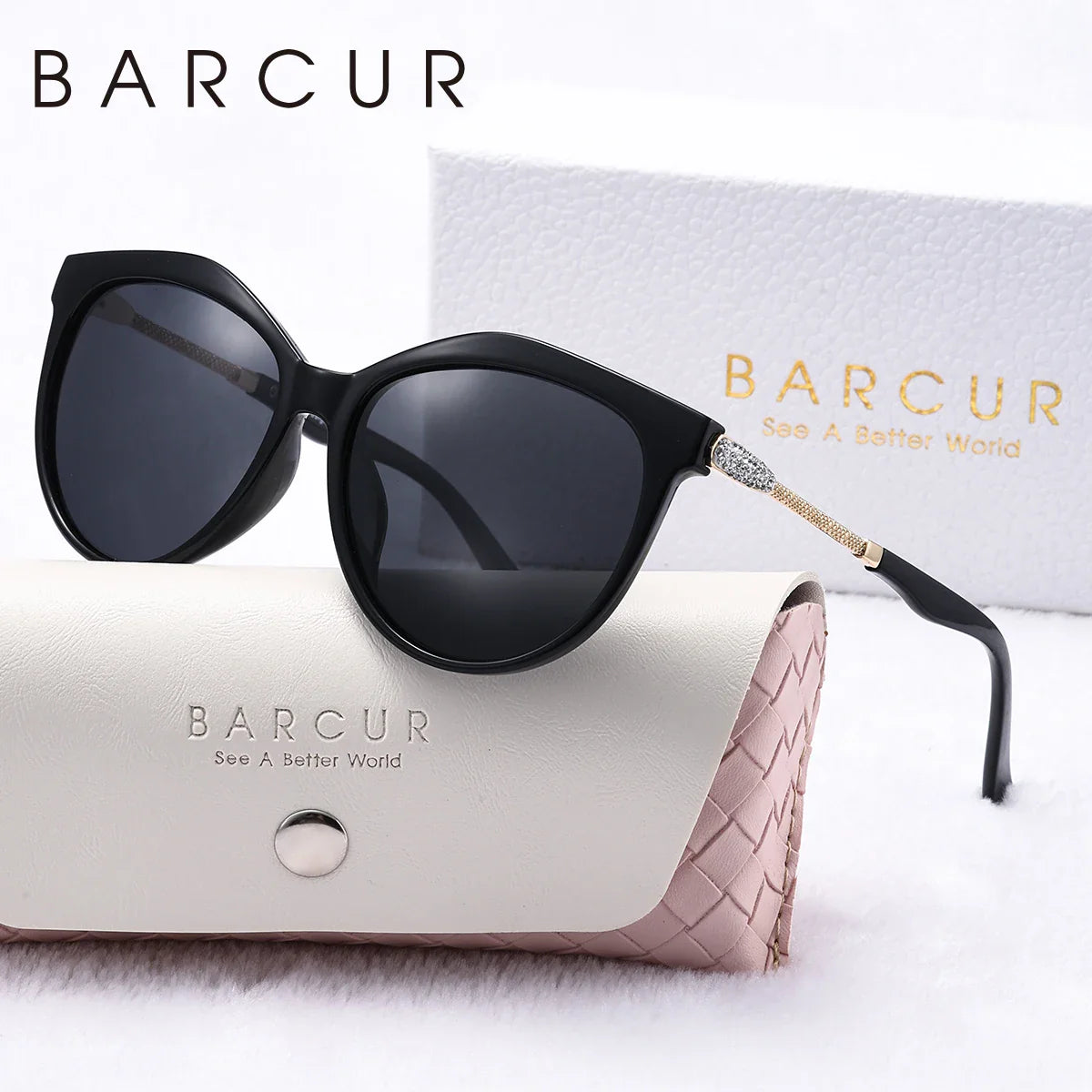 Women's Polarized Cat Eye Sunglasses – UV400 Retro Round Frame