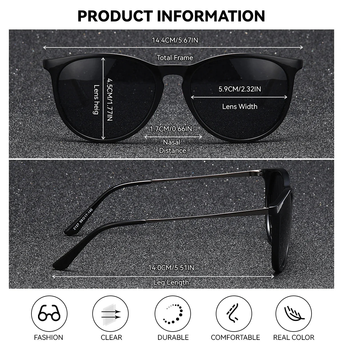 Stevvex BARCUR women’s leopard two-tone cat eye polarized UV400 sunglasses with stylish design and tinted lenses.