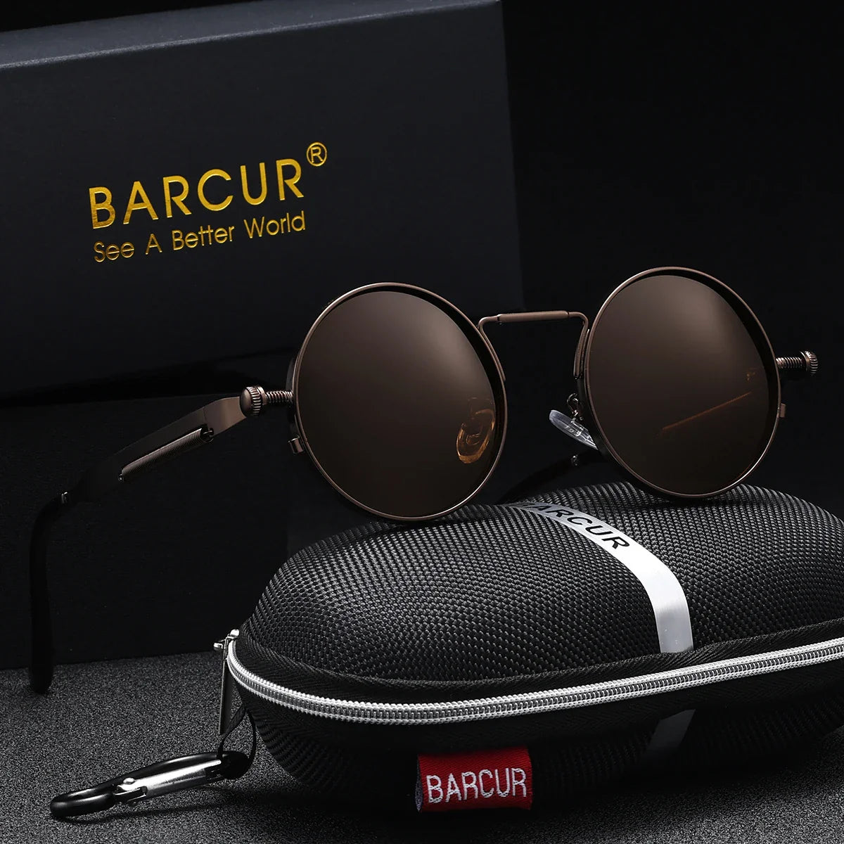 Men's Steampunk Round Sunglasses – Polarized UV400 Retro Style