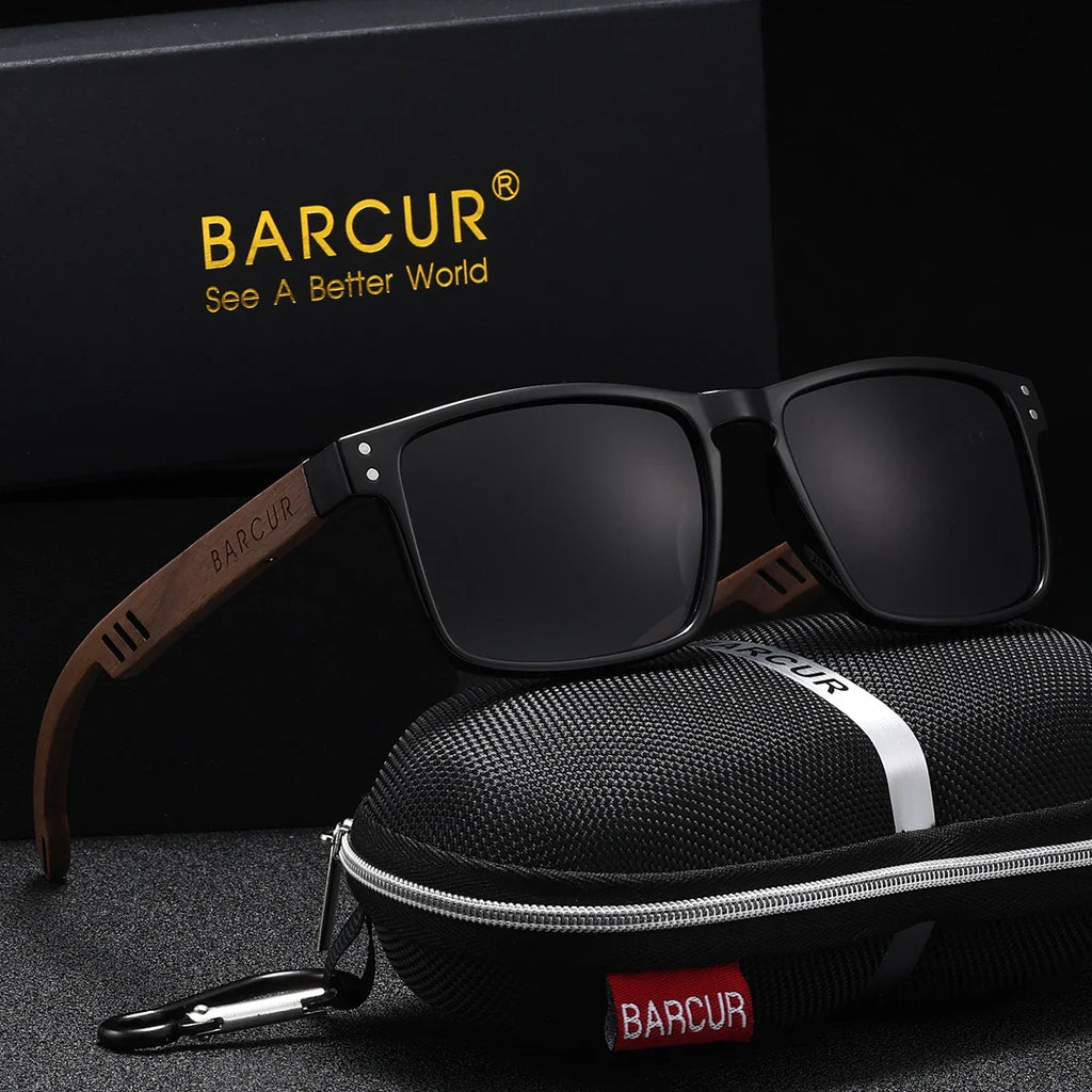 BARCUR Polarized Wooden Sunglasses – UV400 Unisex