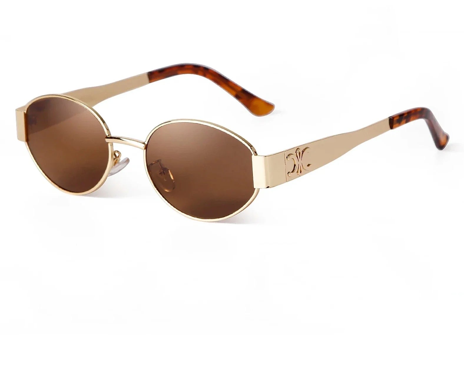 Retro Metal Frame Oval Sunglasses for Women — UV400