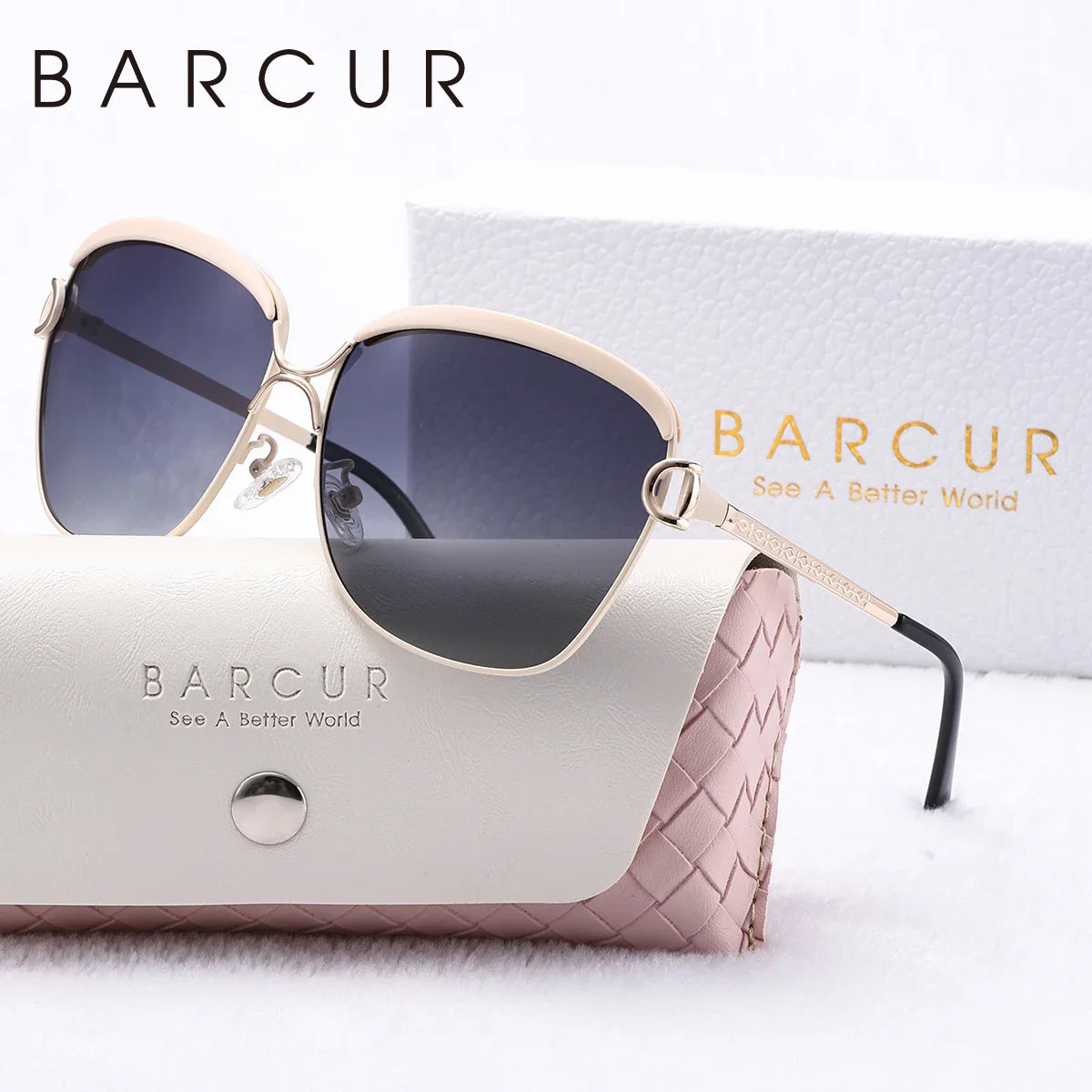 BARCUR Fashion Polarized Metal Frame UV400 Sunglasses