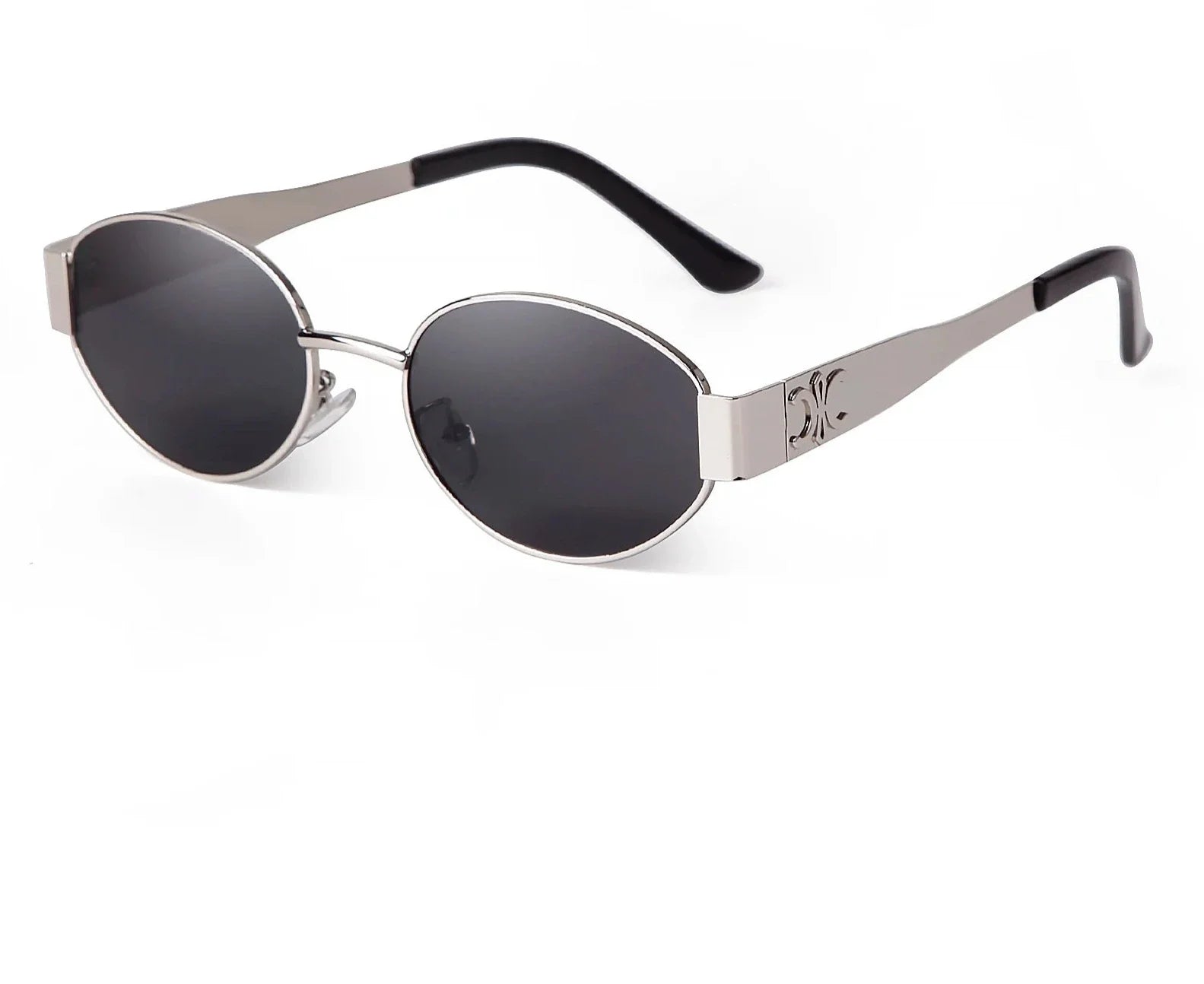 Retro Metal Frame Oval Sunglasses for Women — UV400