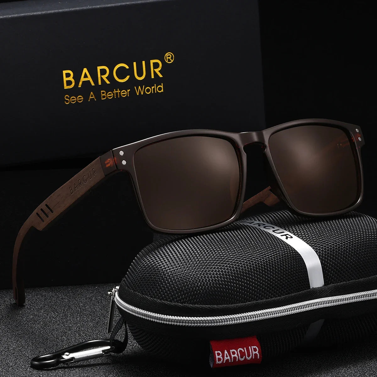 BARCUR Polarized Wooden Sunglasses – UV400 Unisex