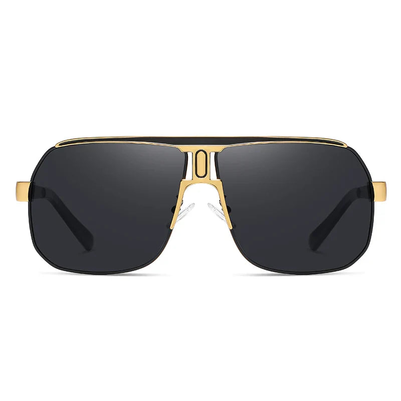 Stevvex BARCUR polarized UV400 gradient sunglasses with sleek black frames and tinted lenses, perfect for stylish sun protection