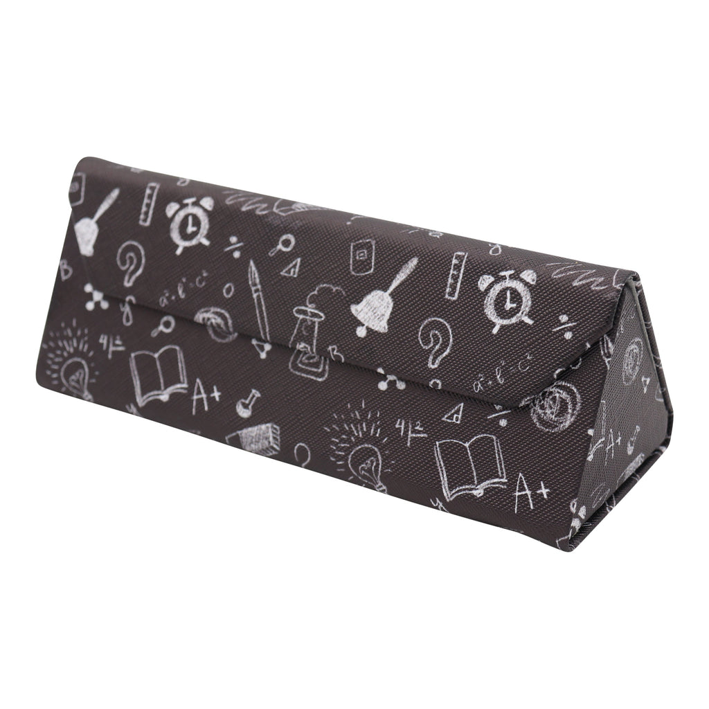 Science Print Vegan Leather Glasses Case