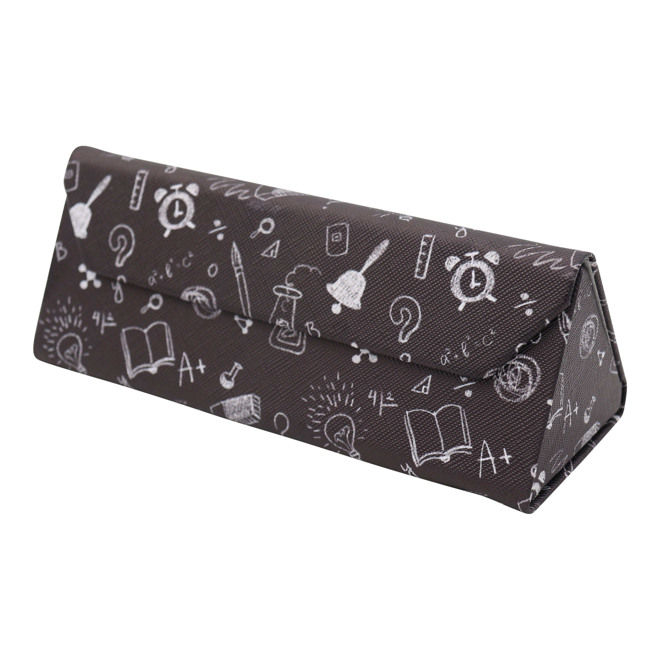 Science Print Vegan Leather Glasses Case