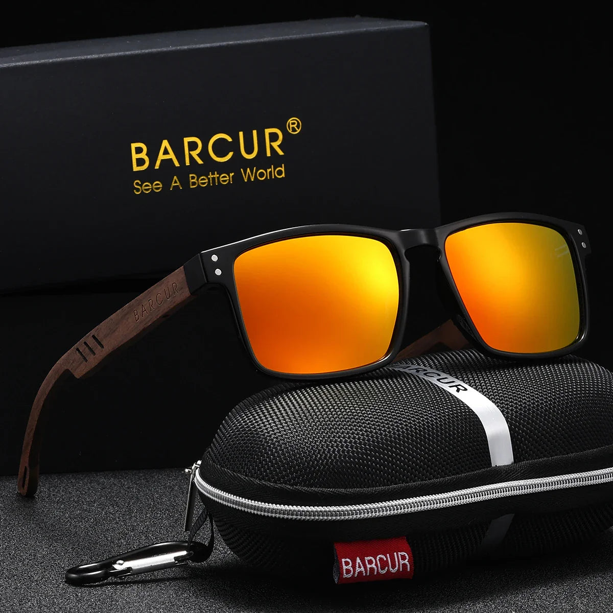 BARCUR Polarized Wooden Sunglasses – UV400 Unisex