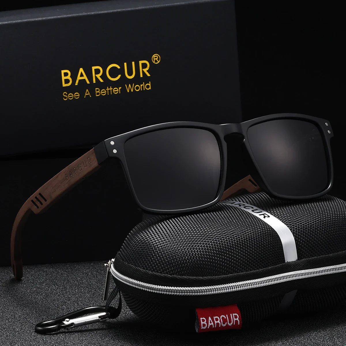 BARCUR Polarized Wooden Sunglasses – UV400 Unisex