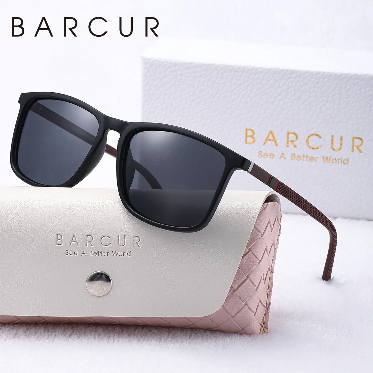 BARCUR Polarized UV400 Square Frame Sunglasses