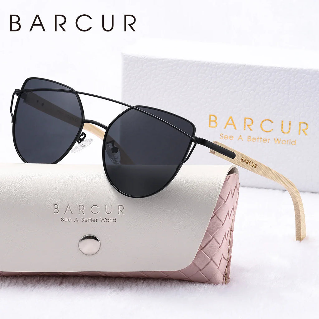 BARCUR Luxury UV400 Women's Polarized Cat Eye Sunglasses
