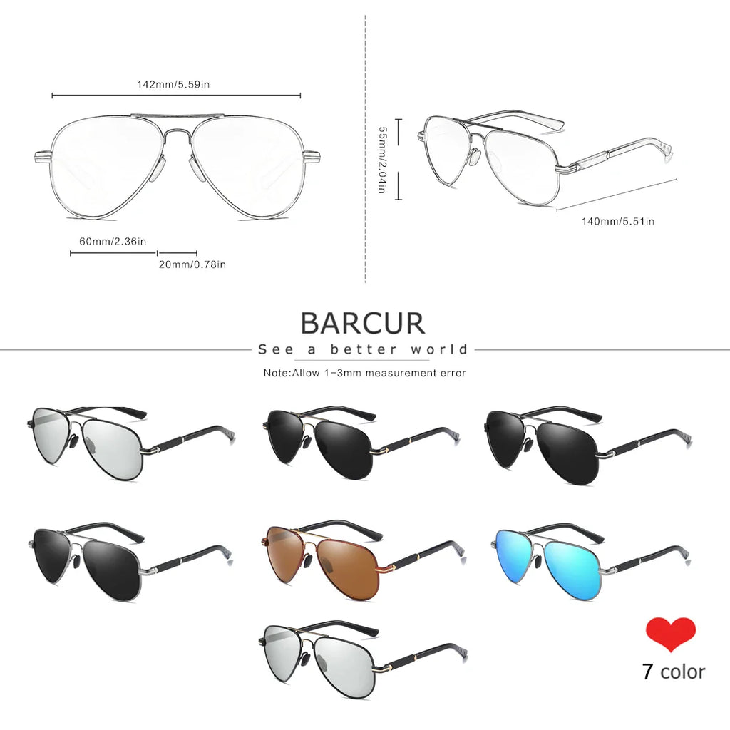 Men's Oversized Pilot Sunglasses – Polarized UV400 Retro Style