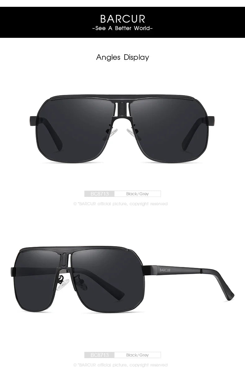 BARCUR Polarized Oval Sunglasses – UV400 Men's